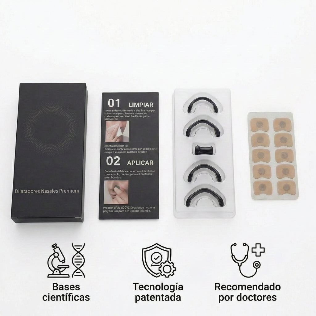 RespiraFit™ - Tiras Nasales Ergonómicas para Respiración Óptima (4 Tamaños)